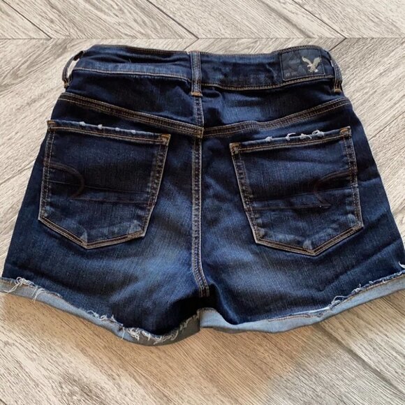 American eagle hi rise shortie denim short sz 2 - Picture 2 of 6